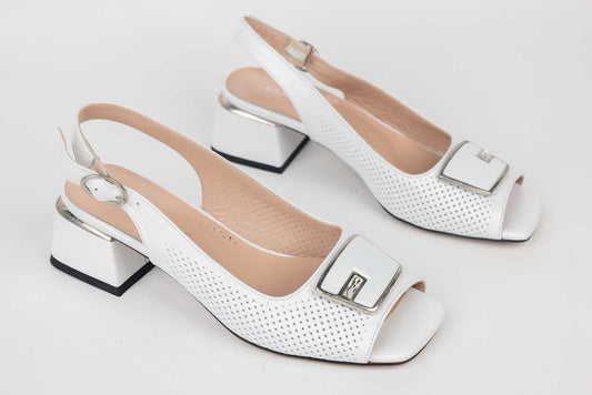 Women's genuine leather sandals LSD 433 White