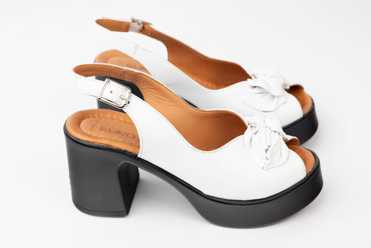 Women's genuine leather sandals LSD 313 White