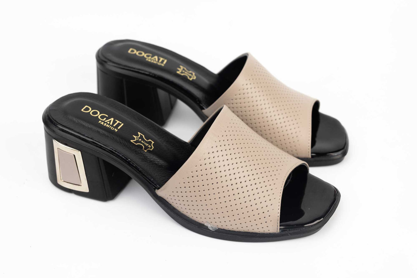 Women's clogs made of natural leather DOGATI 9516 Mink