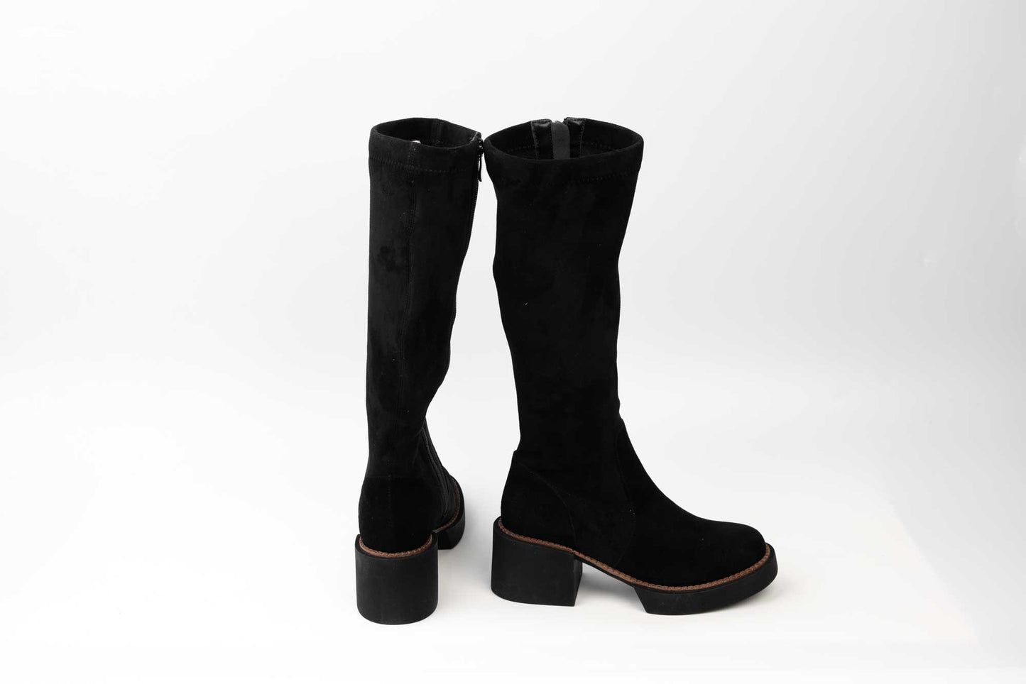 Cizme dama piele naturala intoarsa FEELING 2365 N velur strech