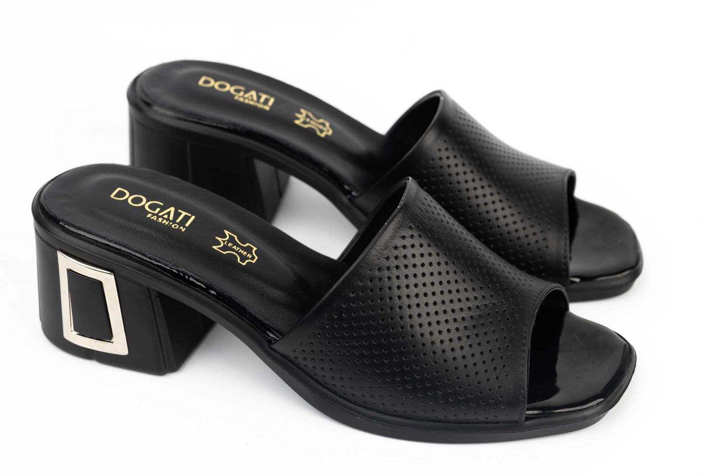 Women's clogs in natural leather, studded, DOGATI 9516 N