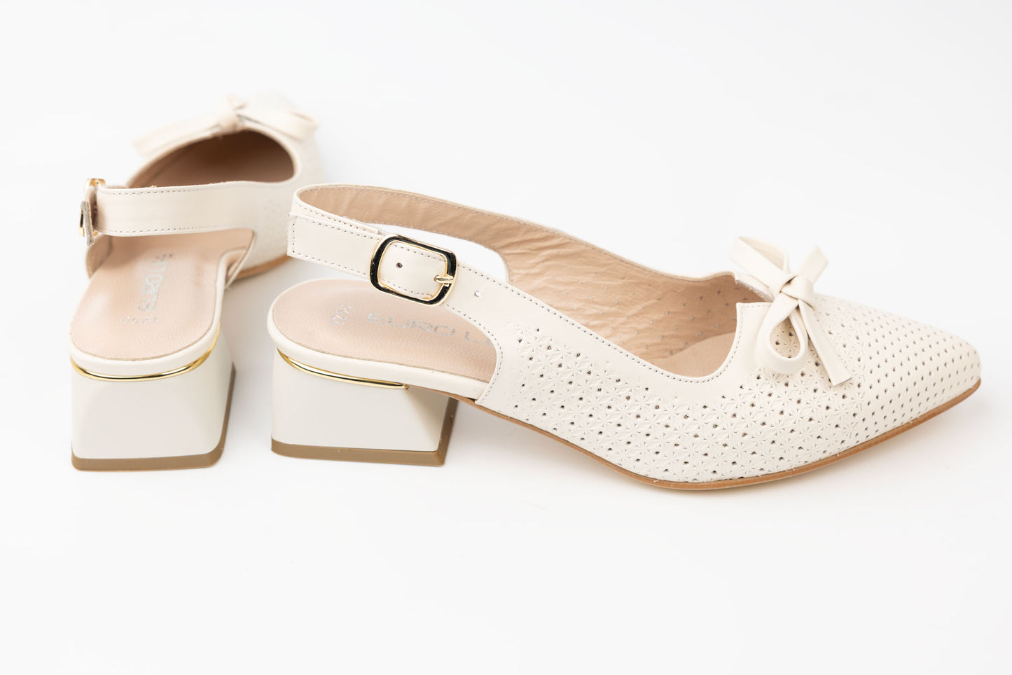 Pantofi dama piele naturală perforata LSD 1250 Bej