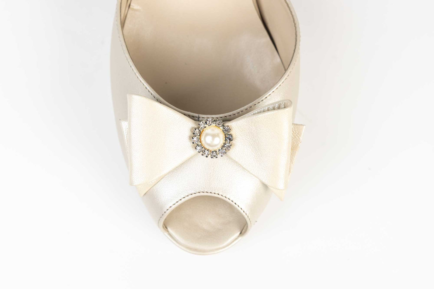 Sandale mireasa din piele naturală ANTONIO 3224 bej sidef