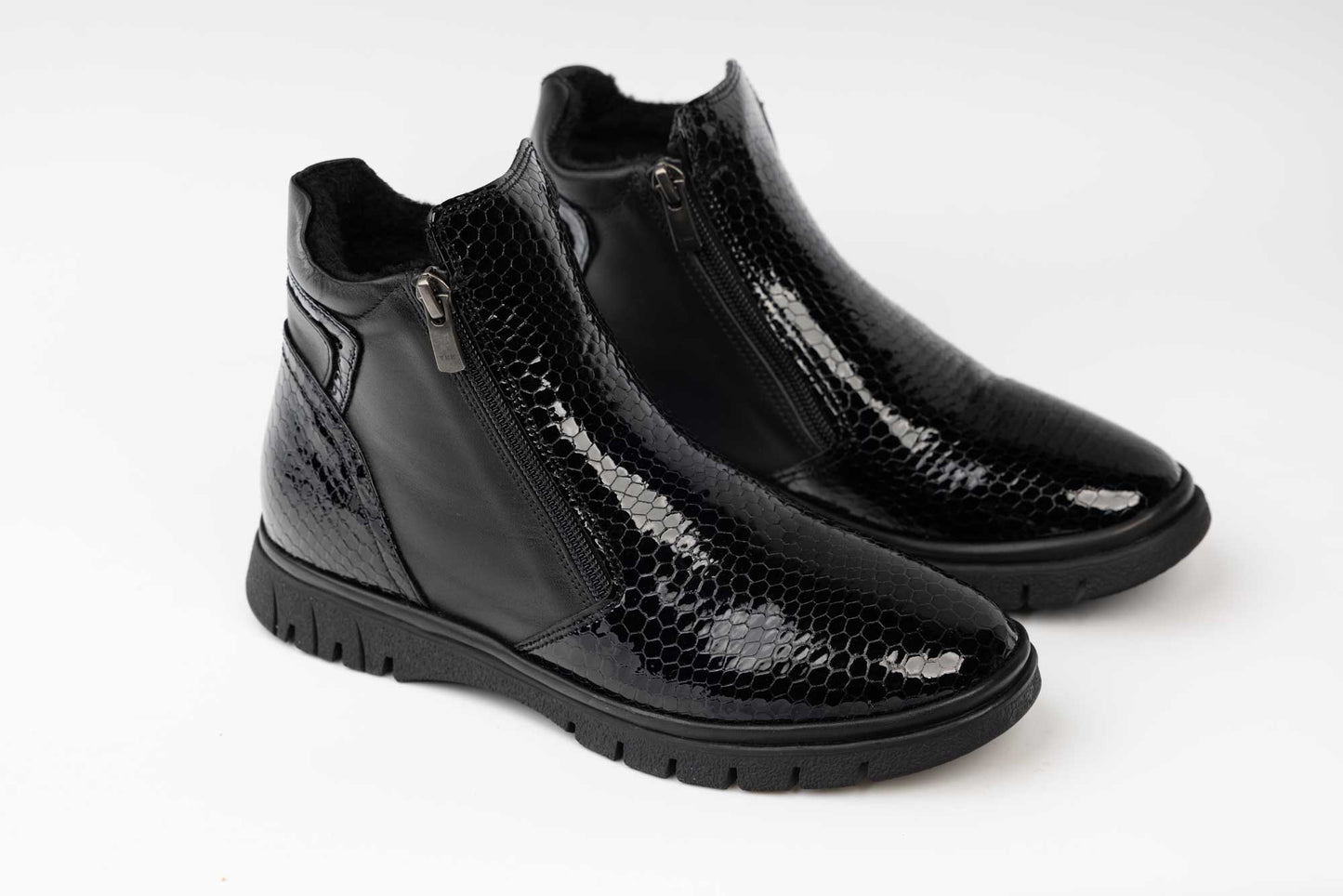 Ghete dama casual piele naturala DOGATI 100-25 N box lac