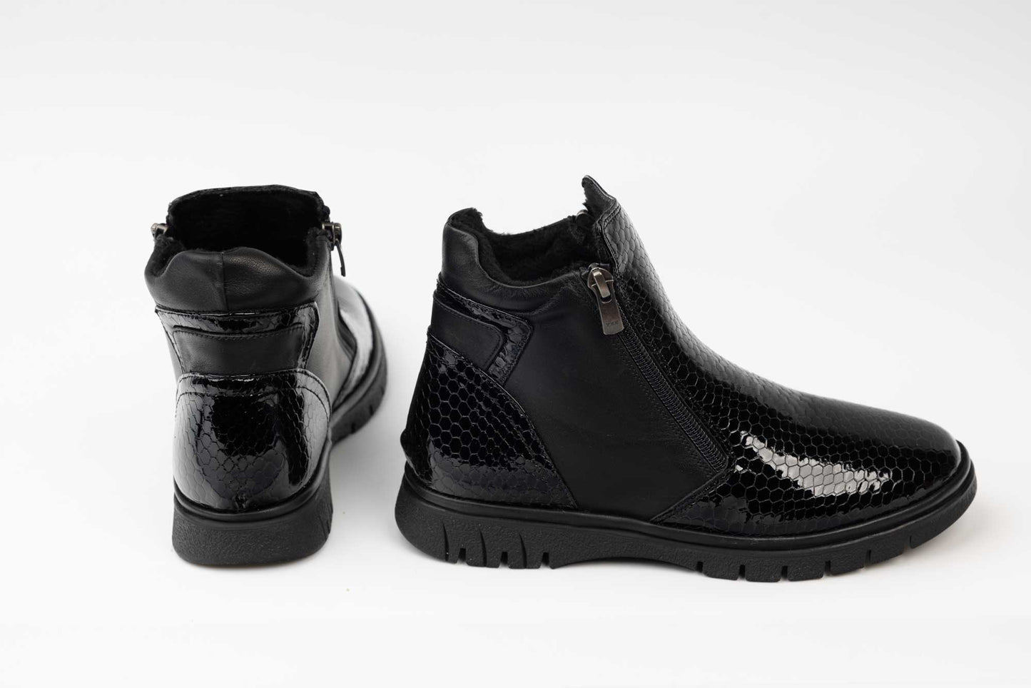 Ghete dama casual piele naturala DOGATI 100-25 N box lac