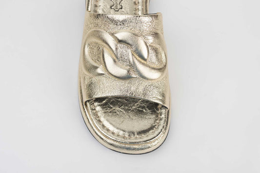 Women's genuine leather slippers DOGATI 10877 Gold