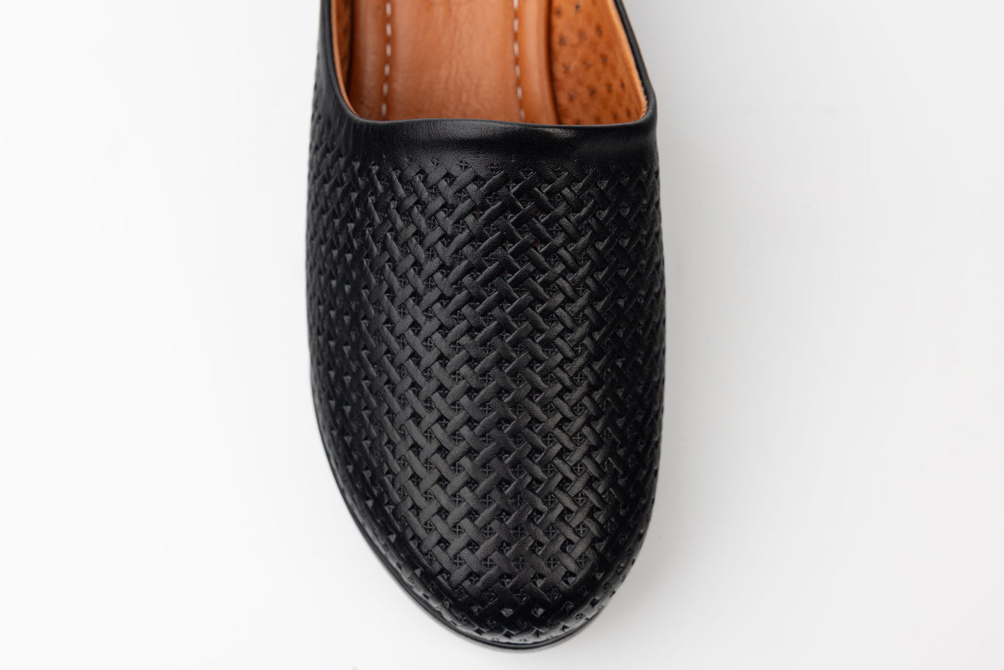 Women's perforated genuine leather clogsLSD 2022 N