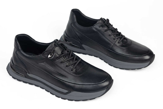 Men's casual shoes genuine leather FRANCO GERARDO 1950 black