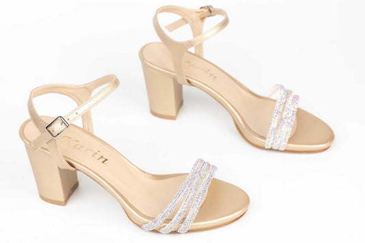 Women's eco-leather sandals KARIN 701 gold