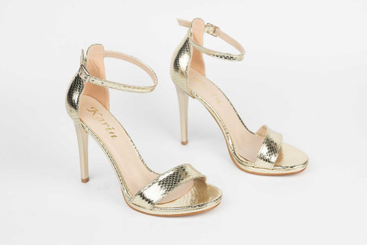 Women's eco-leather sandals KARIN 6300 gold honeycomb