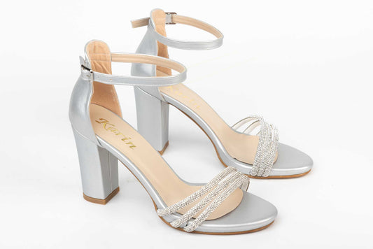 Women's eco-leather sandals KARIN 6590-21 silver