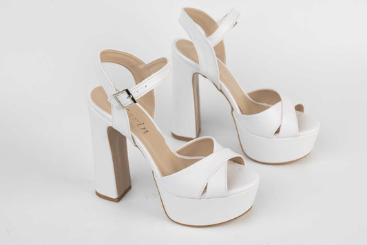 Bridal sandals eco leather KARIN 7171 box white