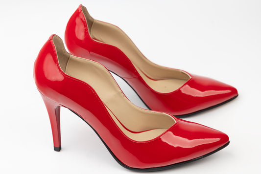 Women's genuine leather shoes FICOSAN P005 Red lacquer