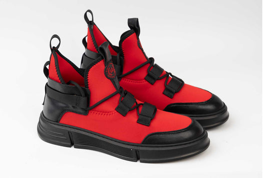 Men's casual boots made of genuine leather FRANCO GERARDO sport 1327 Red