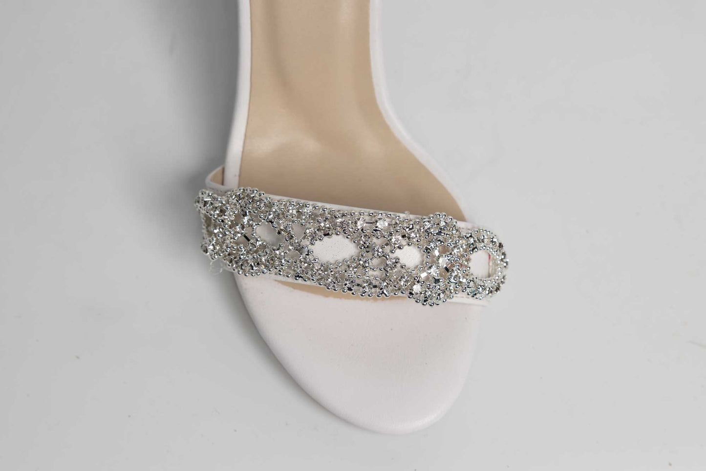 KARIN 501 White box bridal sandals in eco-leather with accessories