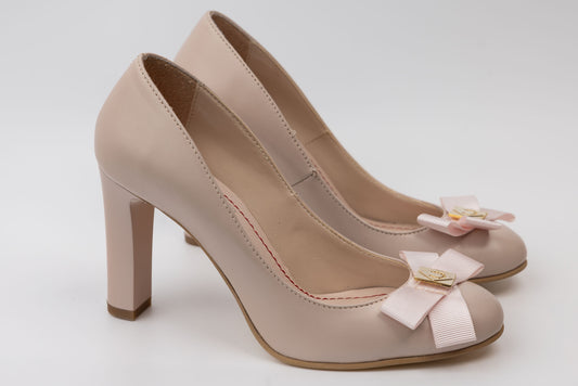 Women's shoes genuine leather patent GIULIO 0562 nude pink