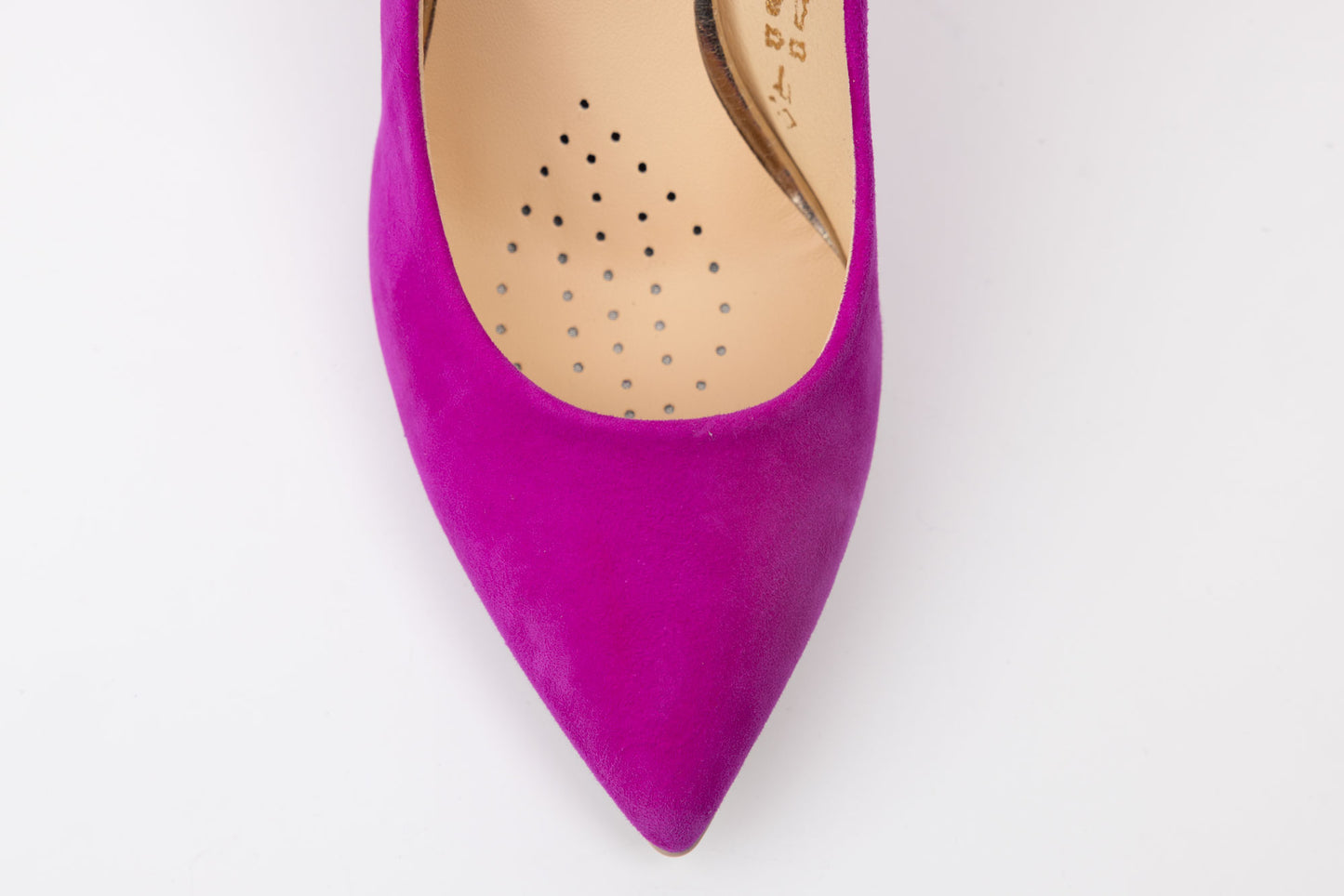 Elegant women's shoes made of genuine leather SALA 1816 Fuchsia velour