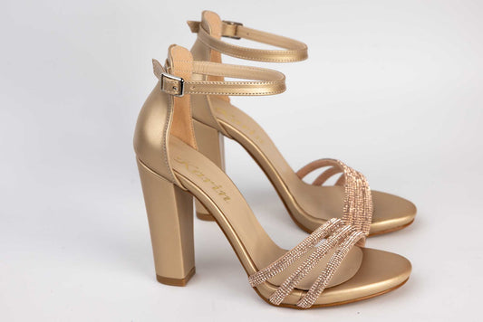 Women's casual sandals made of eco-leather KARIN 6700-1 Gold AU