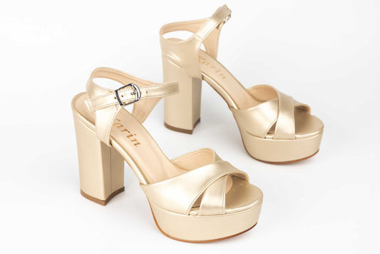 Women's eco leather sandals KARIN 7232 gold nova