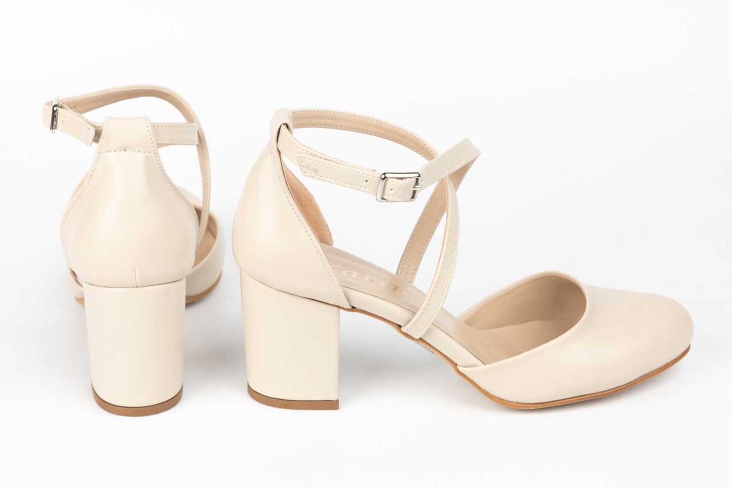 Pantofi dama decupati piele eco KARIN 81 crem deschis