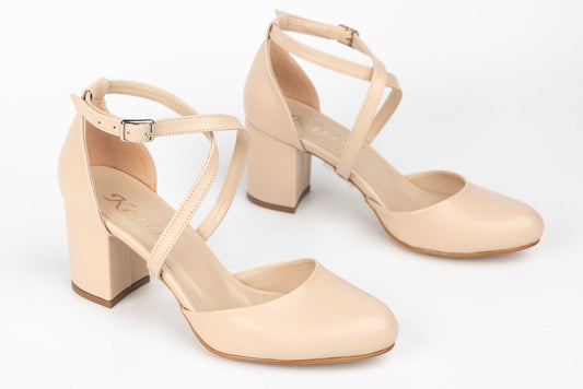 Women's eco-leather cut-out shoes KARIN 81 tan box