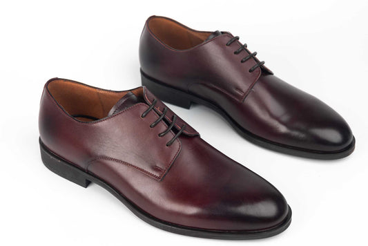 Men's shoes genuine leather 7099 burgundy