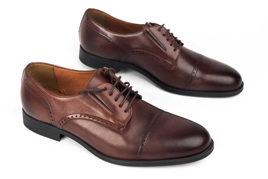 Men's shoes genuine leather 7043 Brown