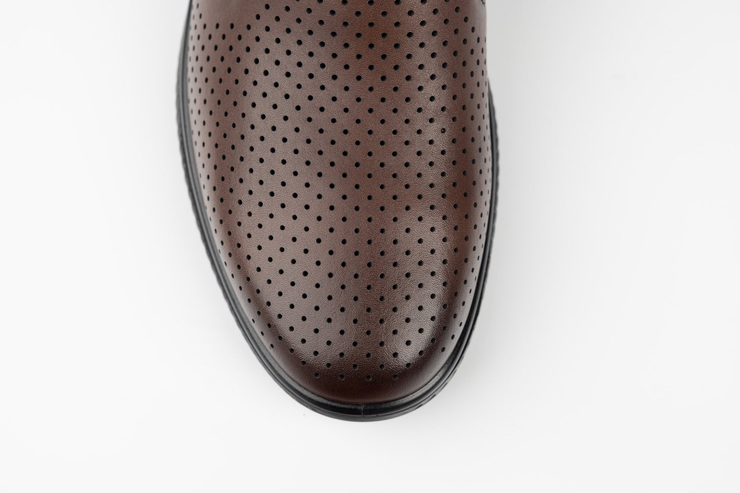 Men's genuine leather shoes JOHAN 405-18 Brown perf