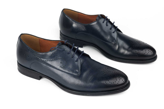 Men's natural leather shoes RIVA 6626 Blue