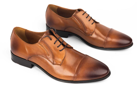 Men's genuine leather shoes RIVA 6850 Cognac