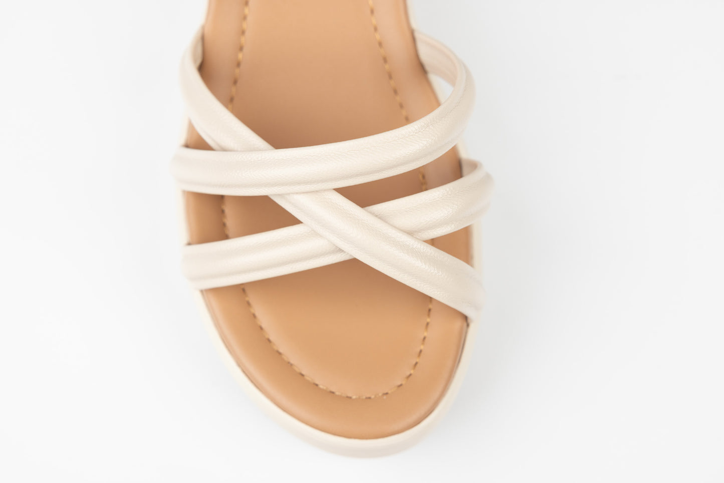 Women's sandals made of genuine leather FORMAZIONE 991 Cream