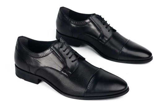 Men's genuine leather shoes RIVA 6858 Black