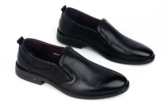 Men's casual shoes XXL genuine leather MELS 007 Black