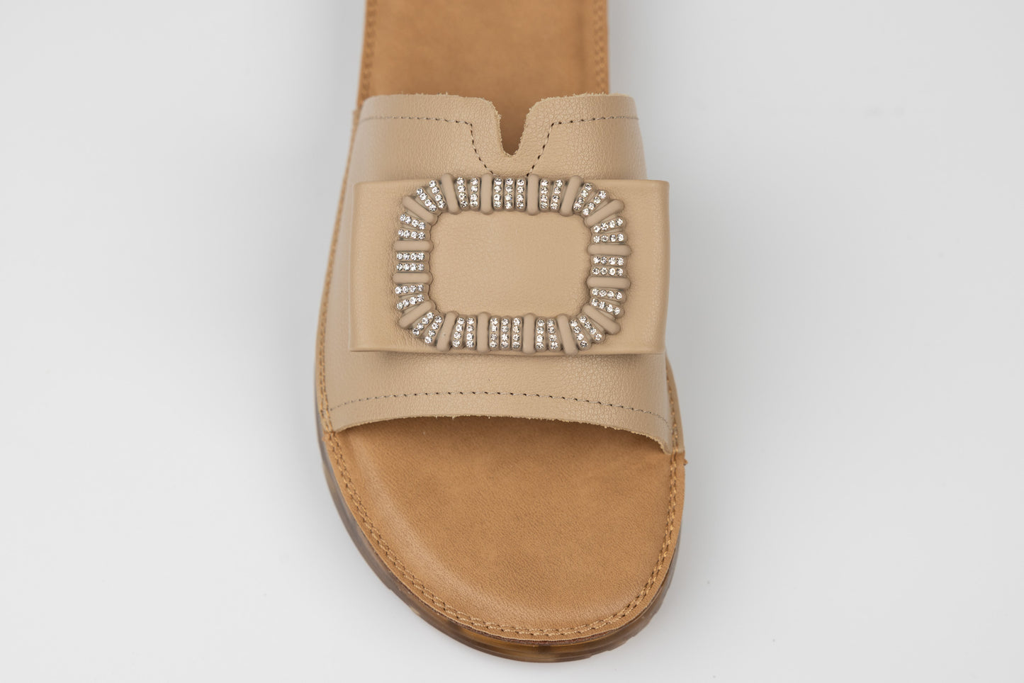 Women's genuine leather slippers FORMAZIONE 49006 Apricot