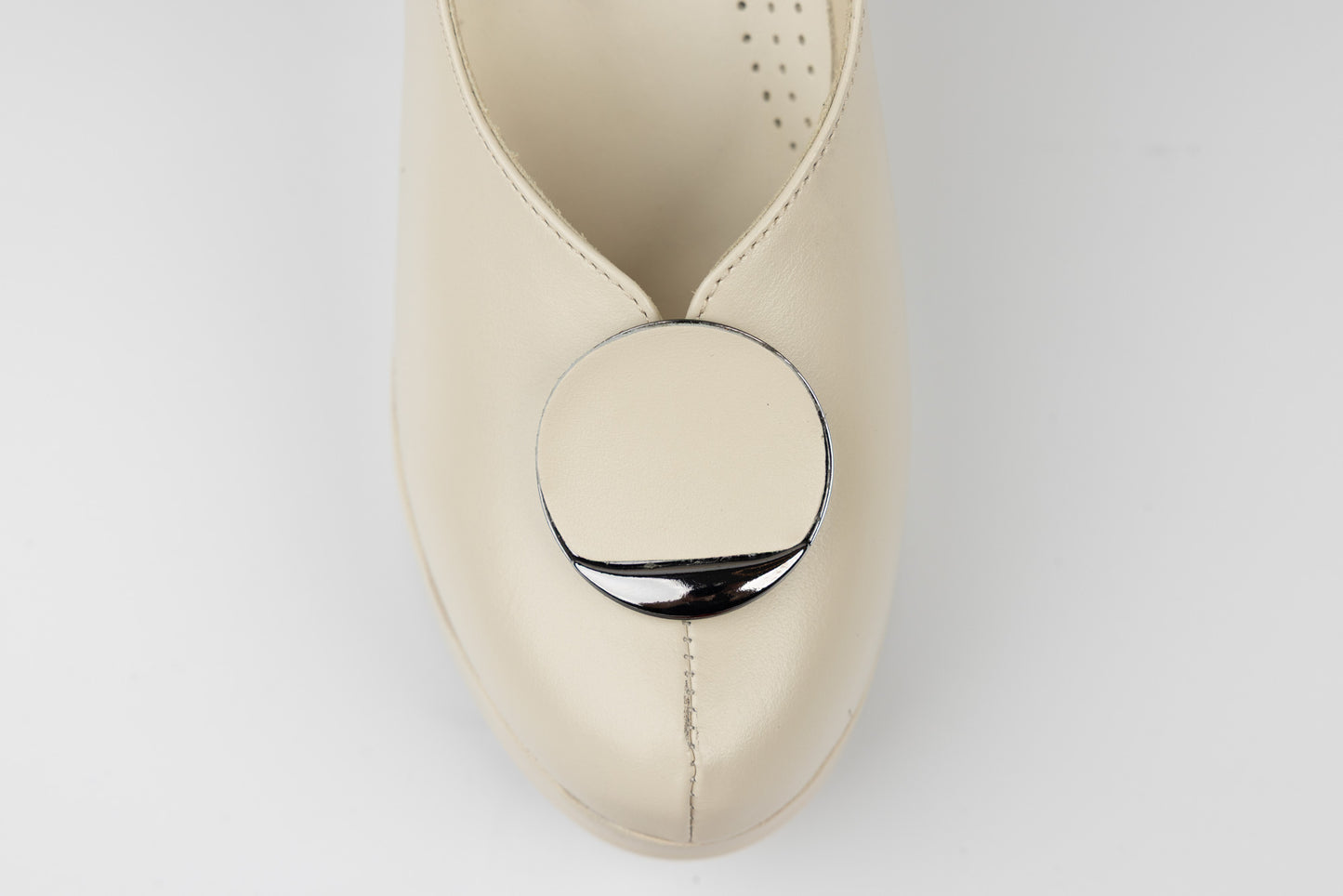 Women's genuine leather shoes PERLA 1312 Box beige