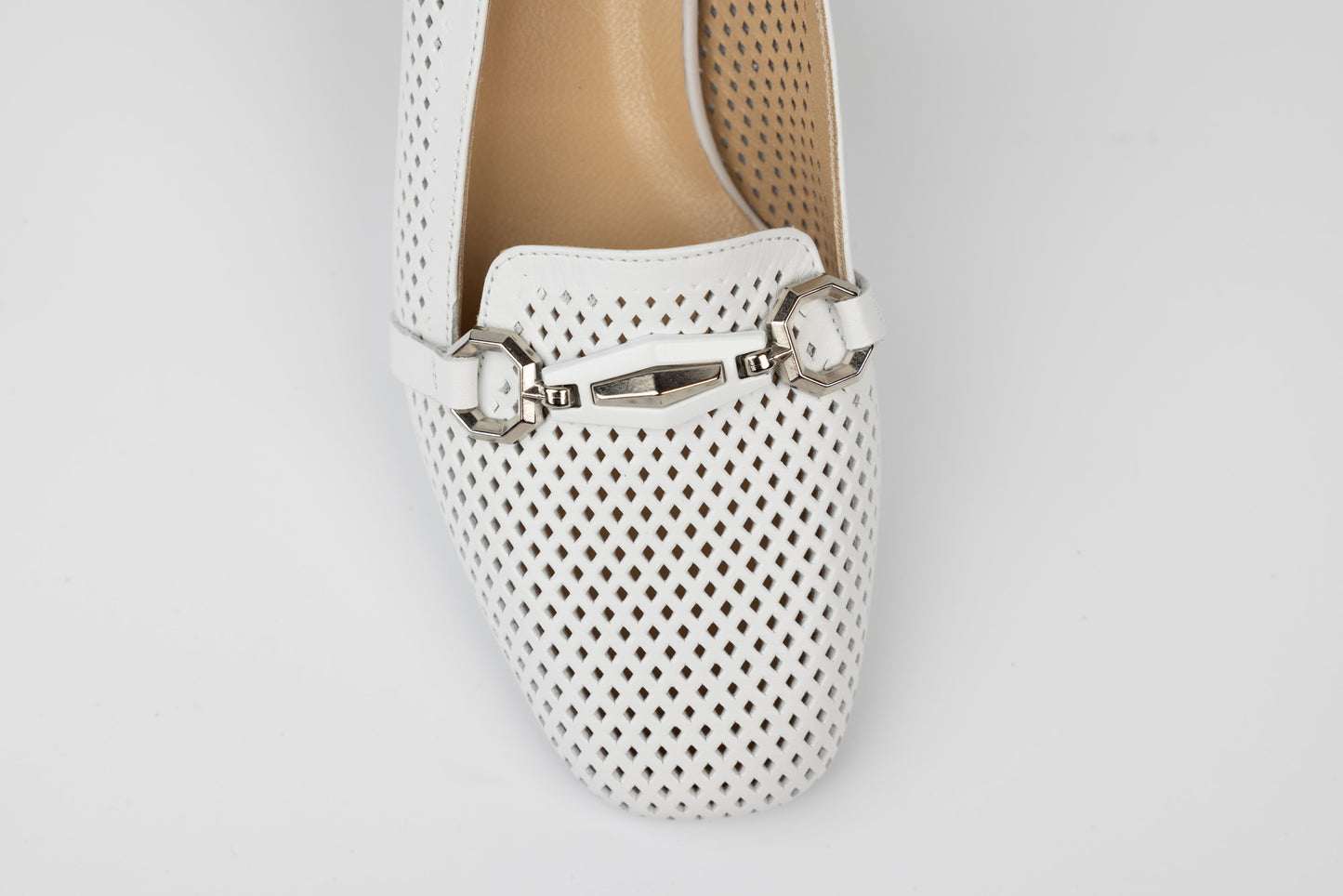 Women's genuine leather shoes LSD cut out 3000 White