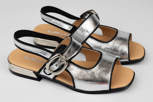 Women's genuine leather sandals LSD 1001 Silver