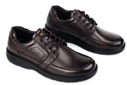 Men's XXL casual shoes natural leather MELS 1903 brown