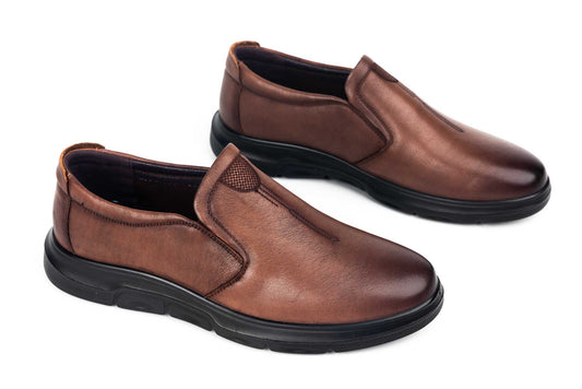 Men's casual shoes made of genuine leather MELS 58363 brown