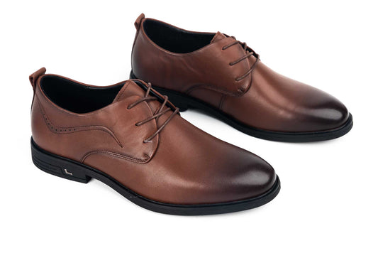 Men's shoes genuine leather MELS 837 brown