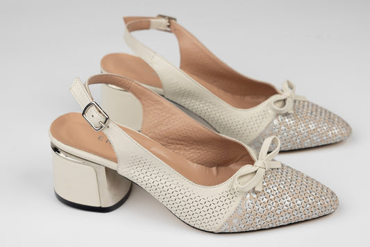 Women's genuine leather shoes LSD 2500 Cream