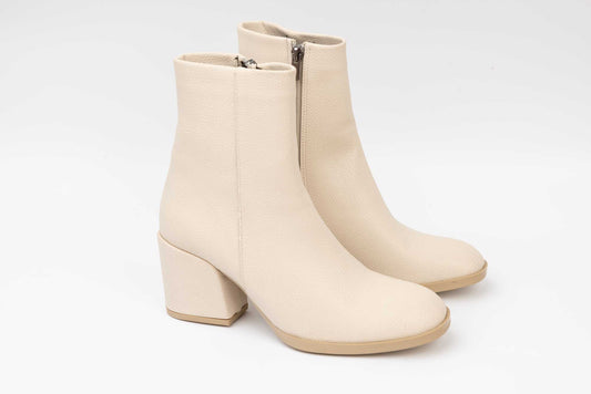 Women's casual boots made of eco-leather LONDON 6001-17 Beige
