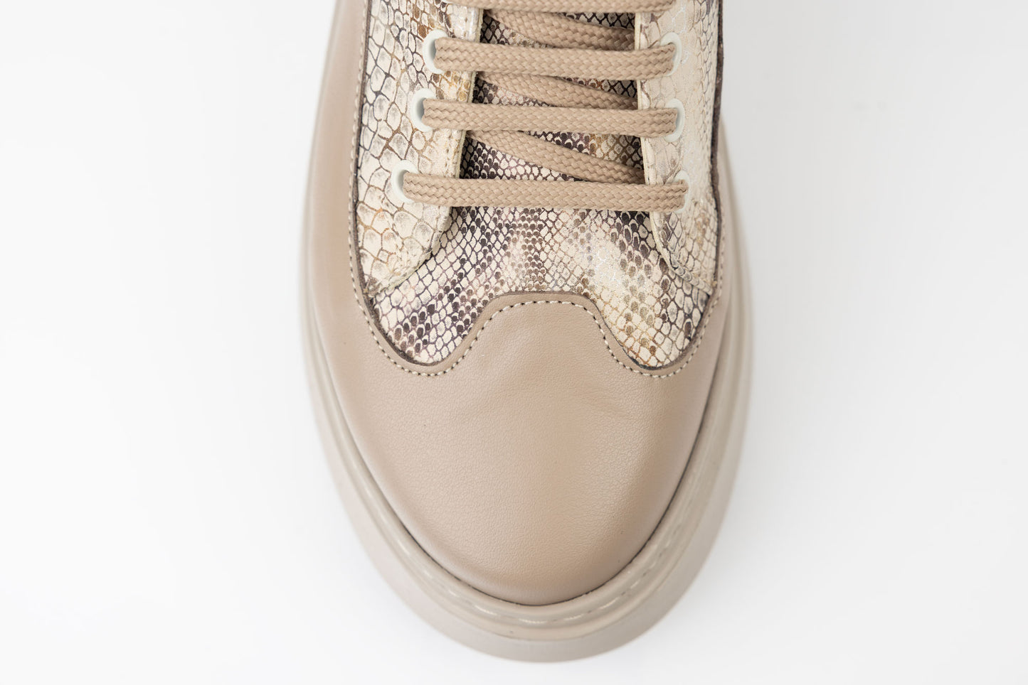 Pantofi dama piele naturală PERLA 3672 Bej șarpe