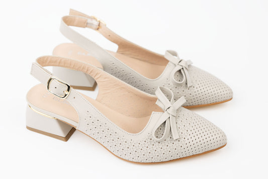 Women's perforated genuine leather shoes LSD 1250 Mink