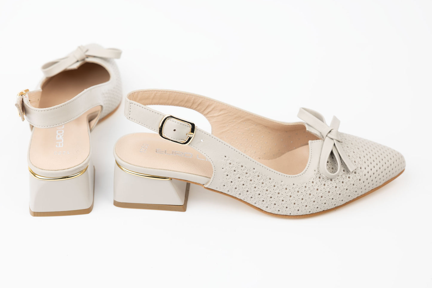 Pantofi dama piele naturală perforata LSD 1250 Vizon