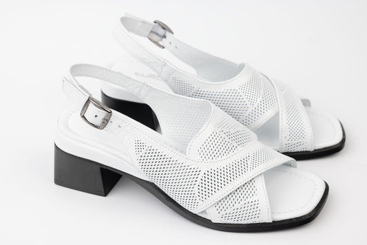 Women's genuine leather sandals LSD 1021 White