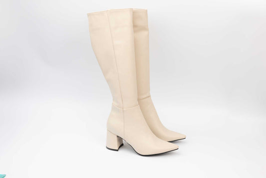 Elegant women's boots made of premium eco leather LONDON 1101-23 Beige