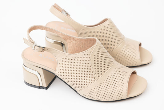 Women's genuine leather sandals LSD 911 Beige