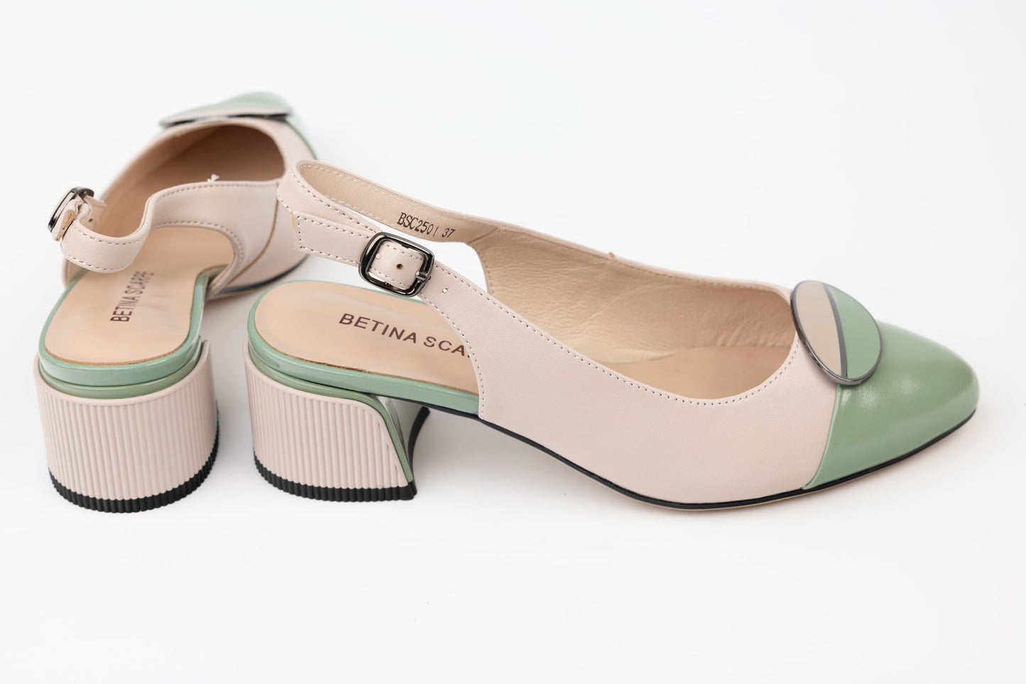 Pantofi dama piele naturală decupați BETINA 2501 Green