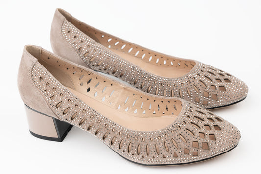 Women's genuine leather shoes BETINA 2523 Grey